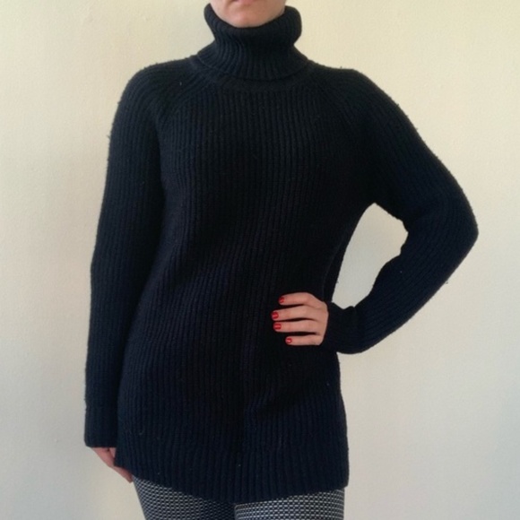 knit turtleneck dress h&m